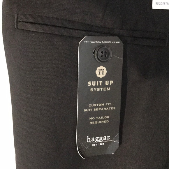 Haggar Mens Two Piece Black Suit Set - Jacket & Pants NWT C1 - Picture 12 of 12